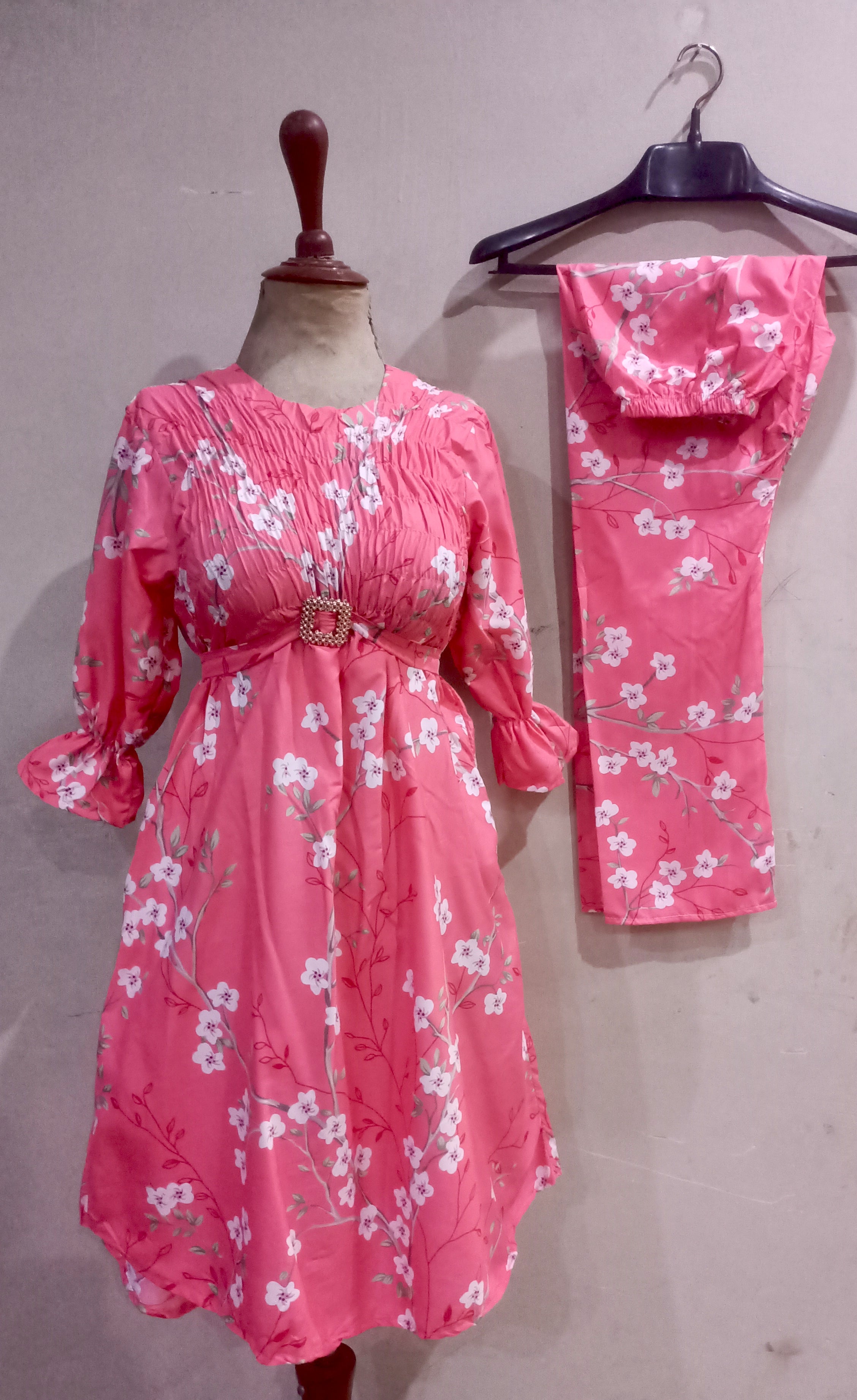 Elegance digital print floral cunnat maxi style 2p