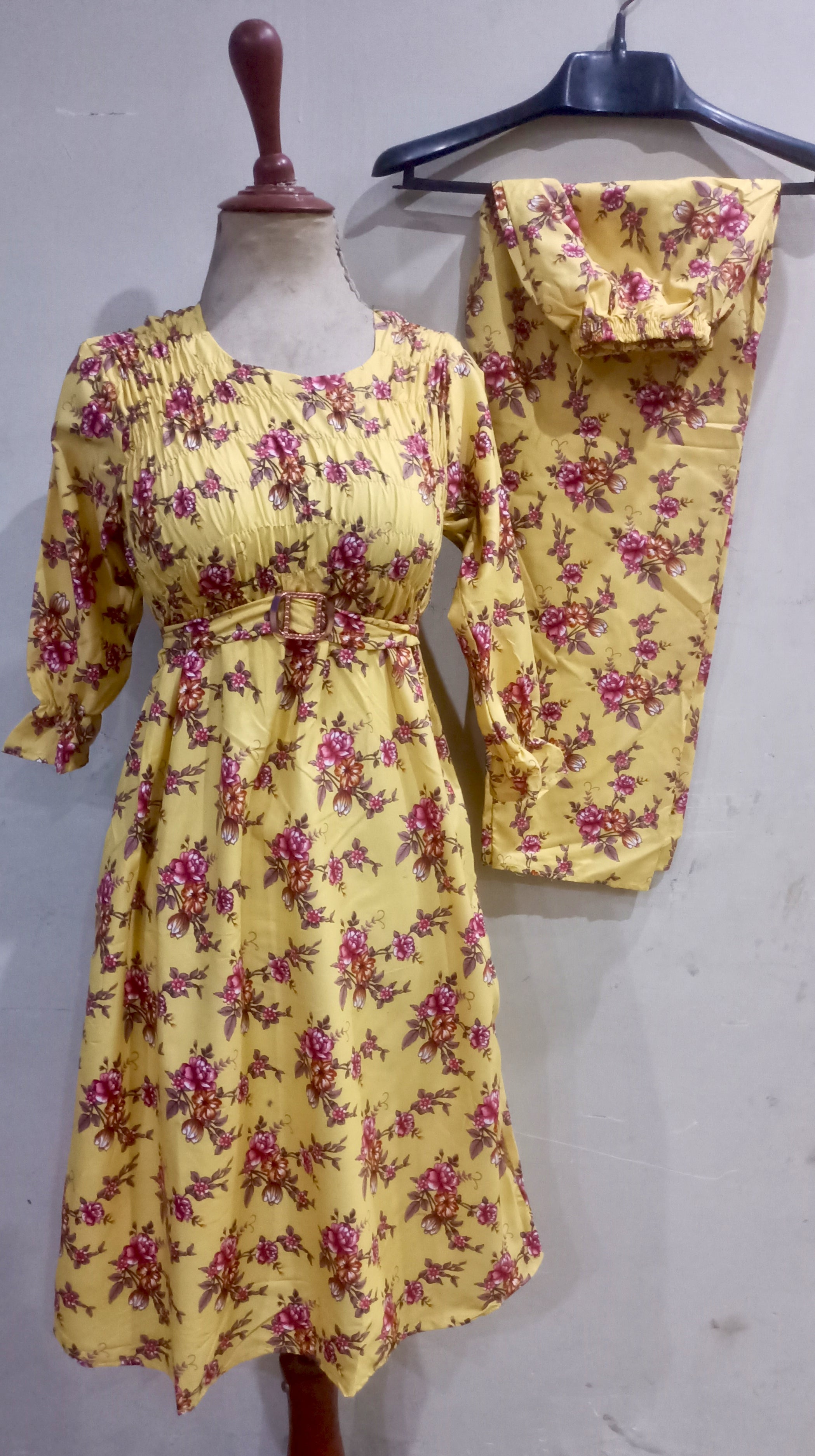 Elegance digital print floral cunnat maxi style 2p