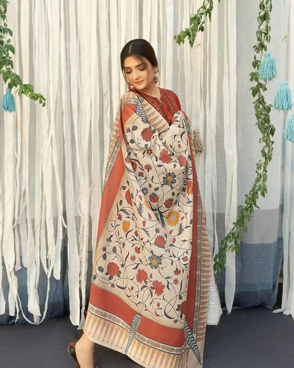 AYAT- 3PC EMBROIDERED WITH  DIGITAL DUPPATA