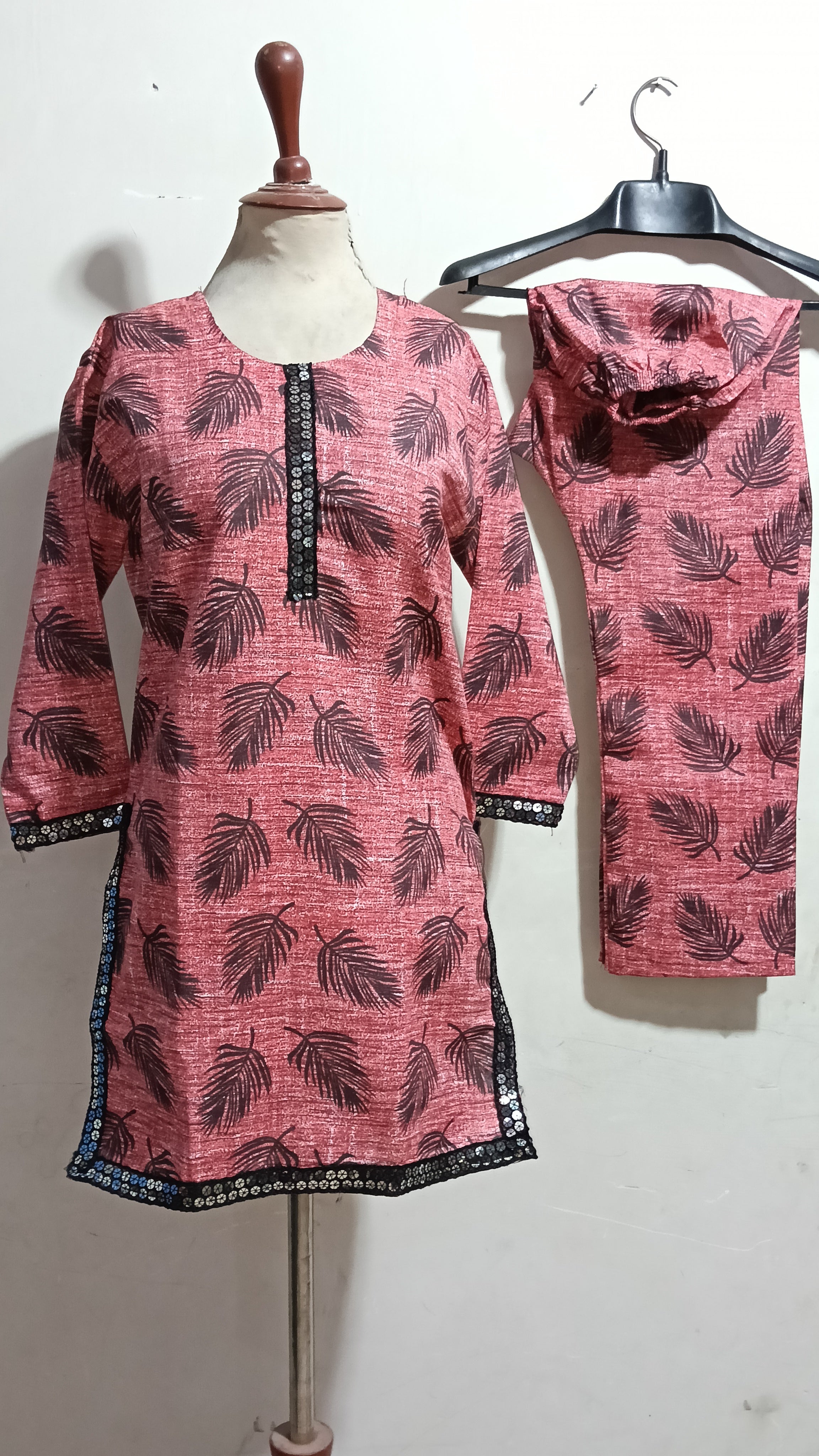 50%off Winter collection floral crystal khaddar 2p Long Length