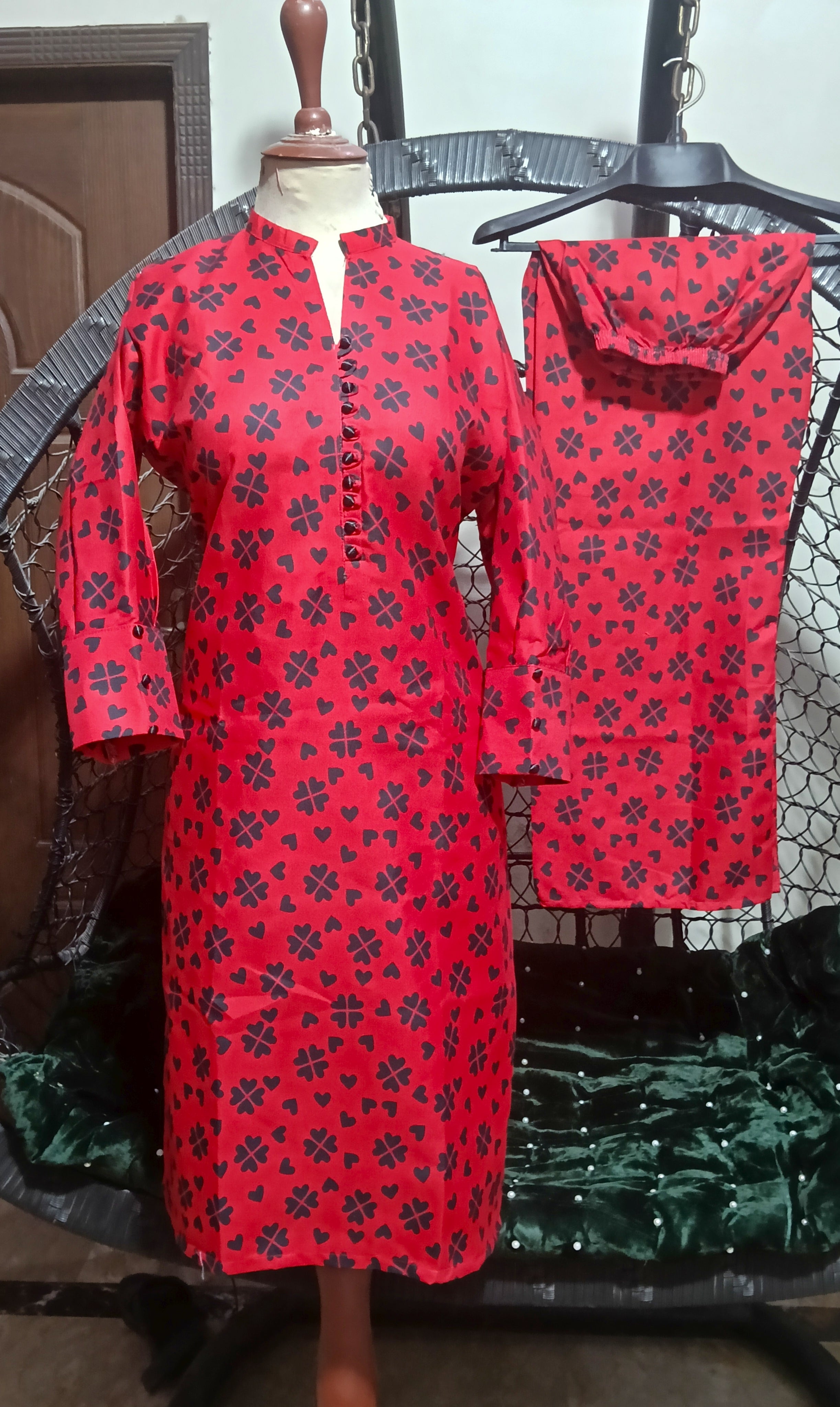 50%off Winter collection floral crystal khaddar 2p Long Length