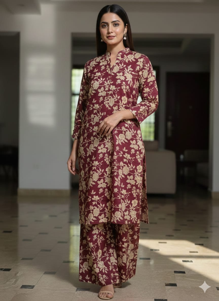 50%off Winter collection floral crystal khaddar 2p Long Length