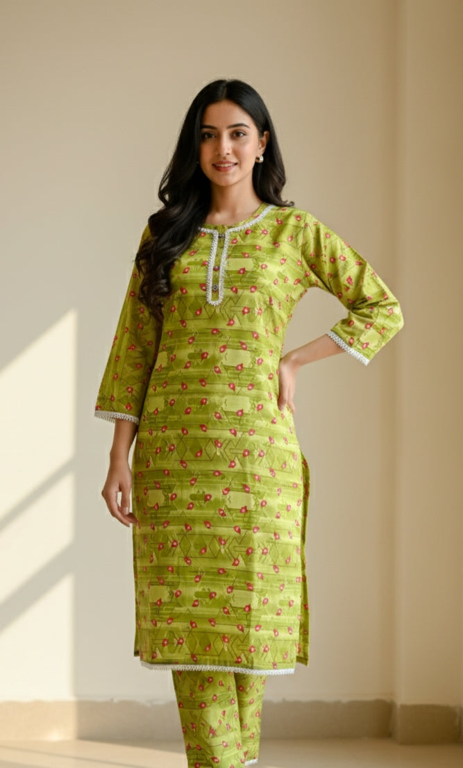 50% off Floral winter khaddar 2p Large and XL with Lace work