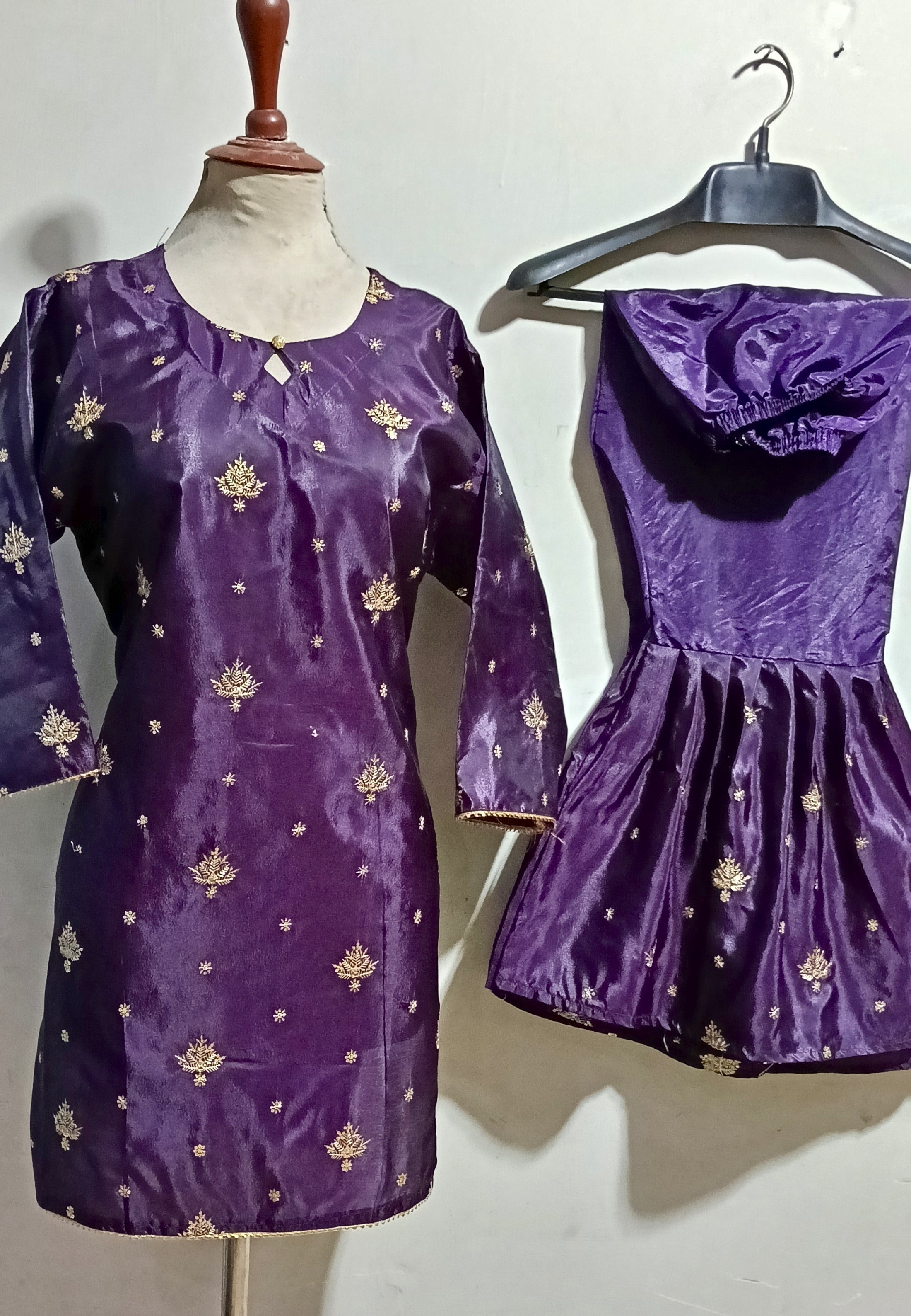 (60%off) Treday embroided china Shamoz silk sharara 2p Co-ord set