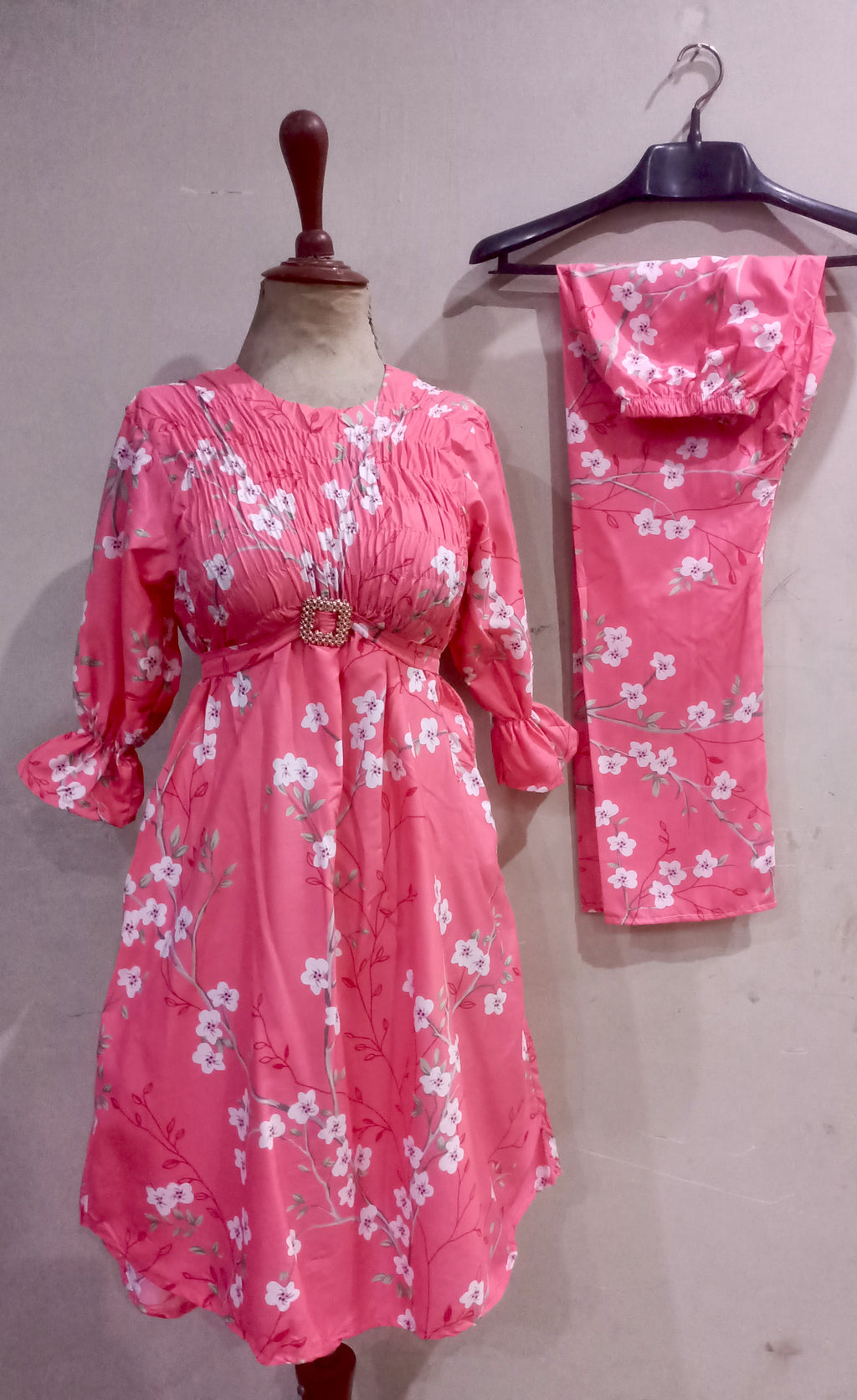 Elegance digital print floral cunnat maxi style 2p