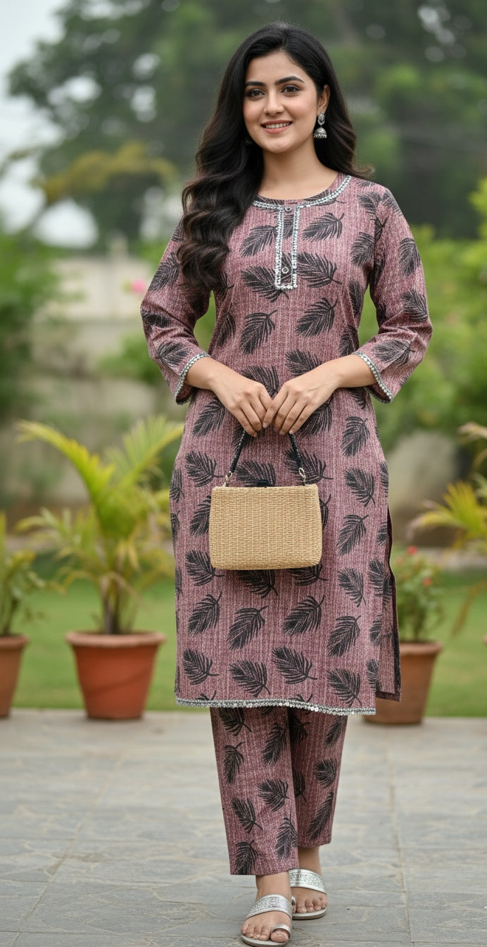 50% off Floral winter khaddar 2p Large and XL with Lace work