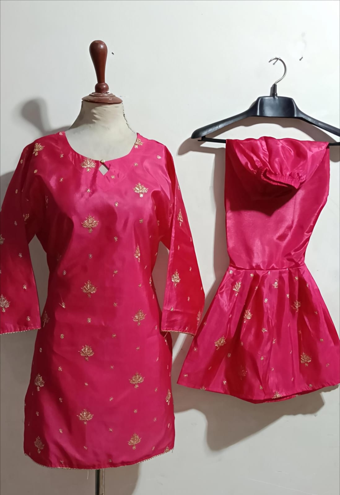 (60%off) Treday embroided china Shamoz silk sharara 2p Co-ord set