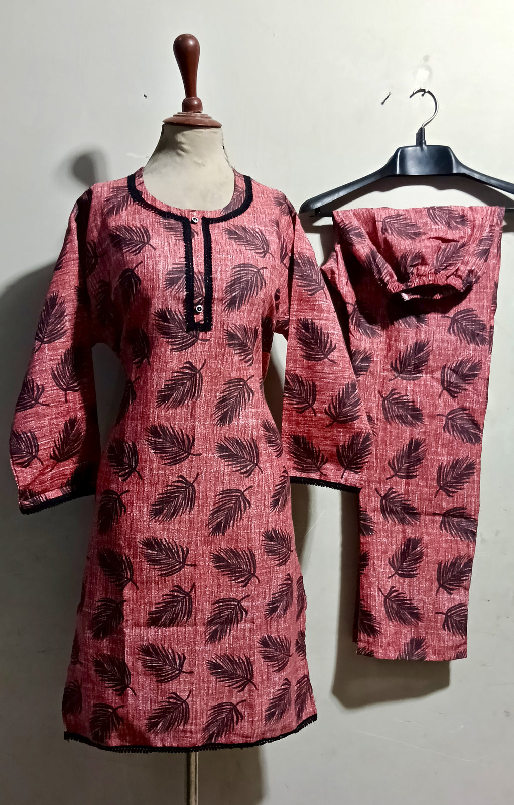 50% off Floral winter khaddar 2p Large and XL with Lace work