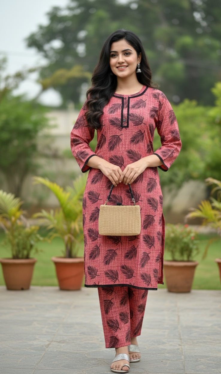 50% off Floral winter khaddar 2p Large and XL with Lace work