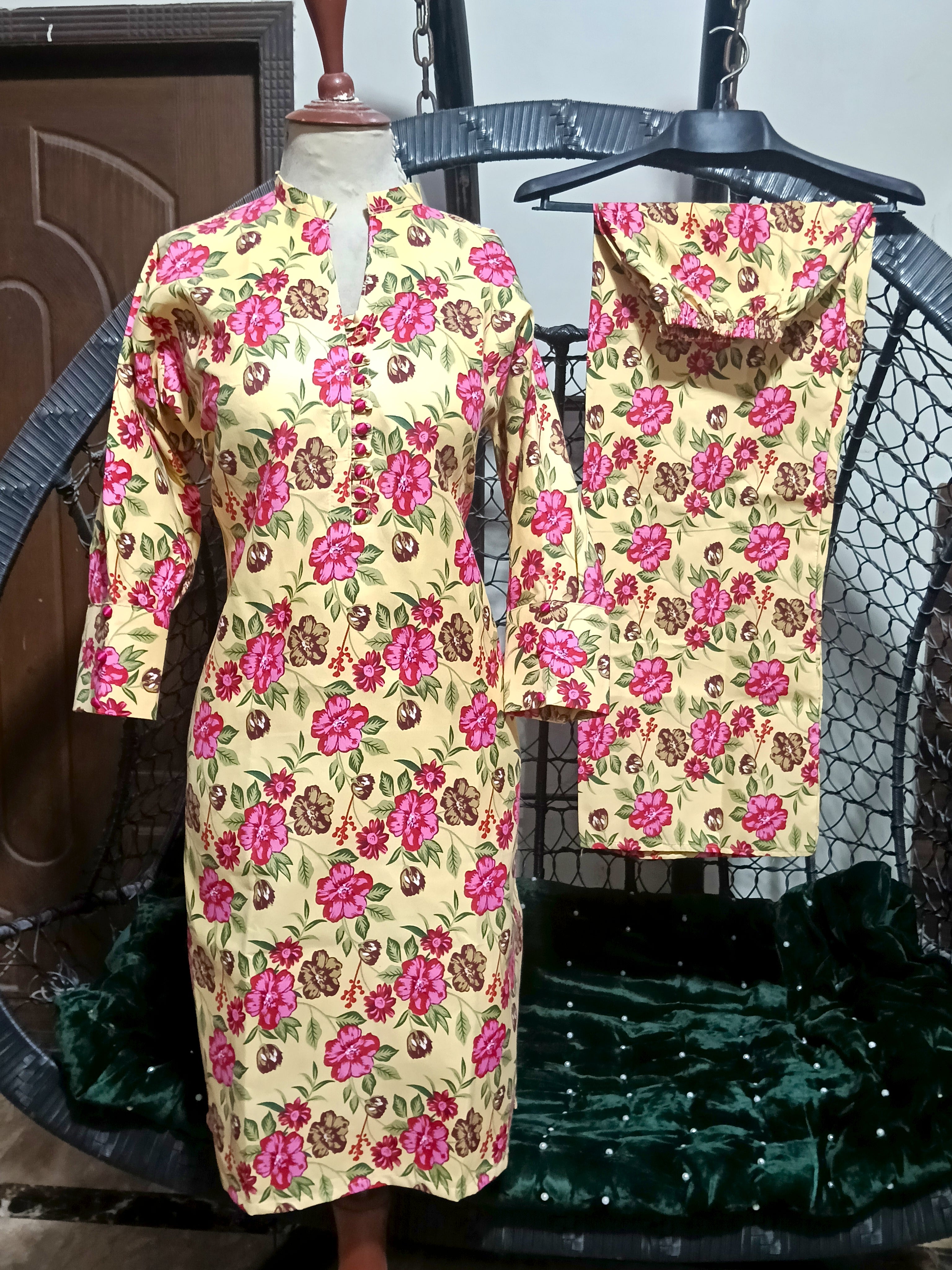 50%off Winter collection floral crystal khaddar 2p Long Length