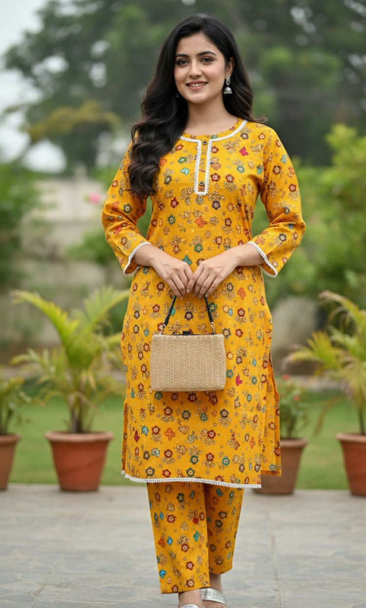 50% off Floral winter khaddar 2p Large and XL with Lace work