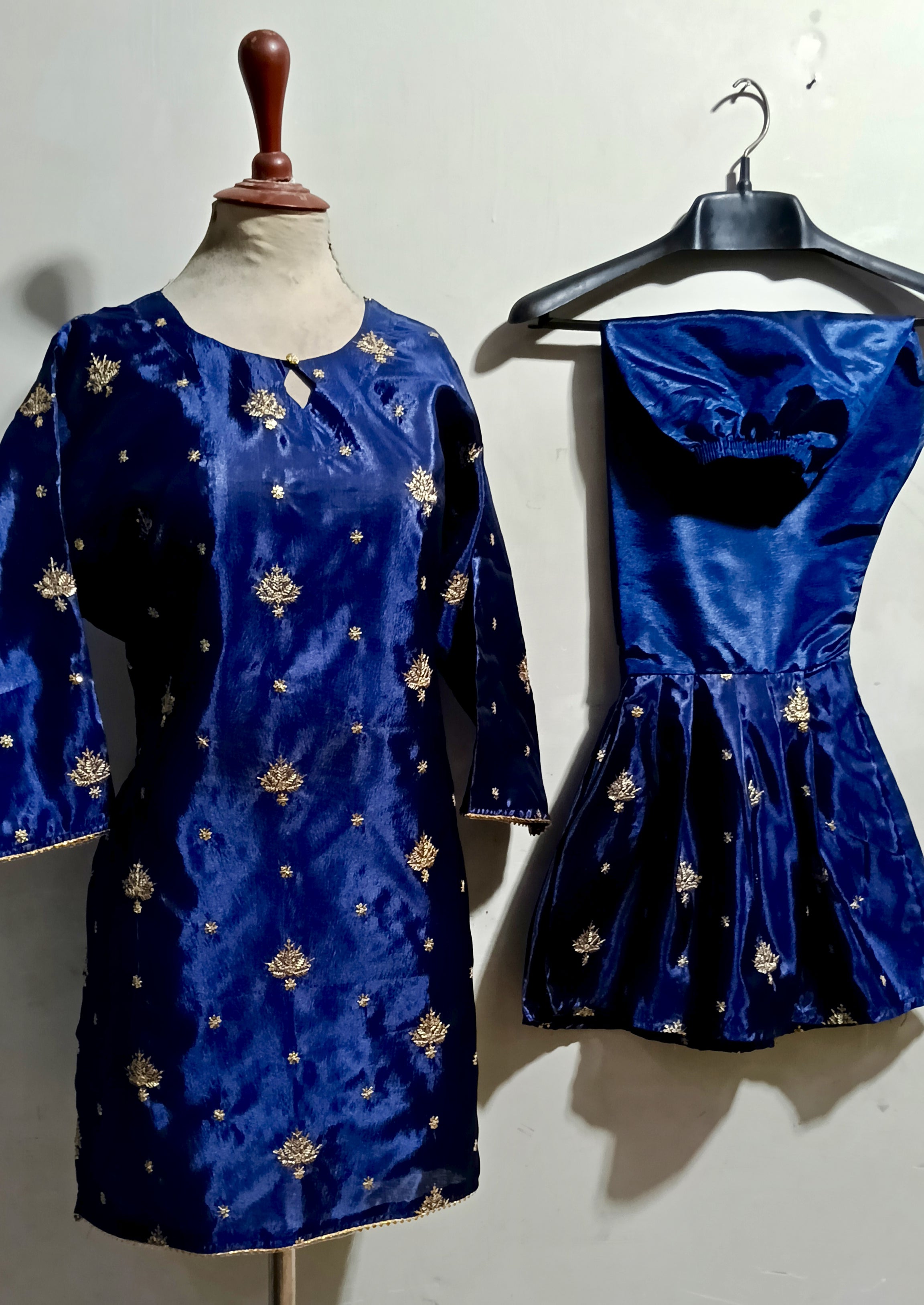 (60%off) Treday embroided china Shamoz silk sharara 2p Co-ord set