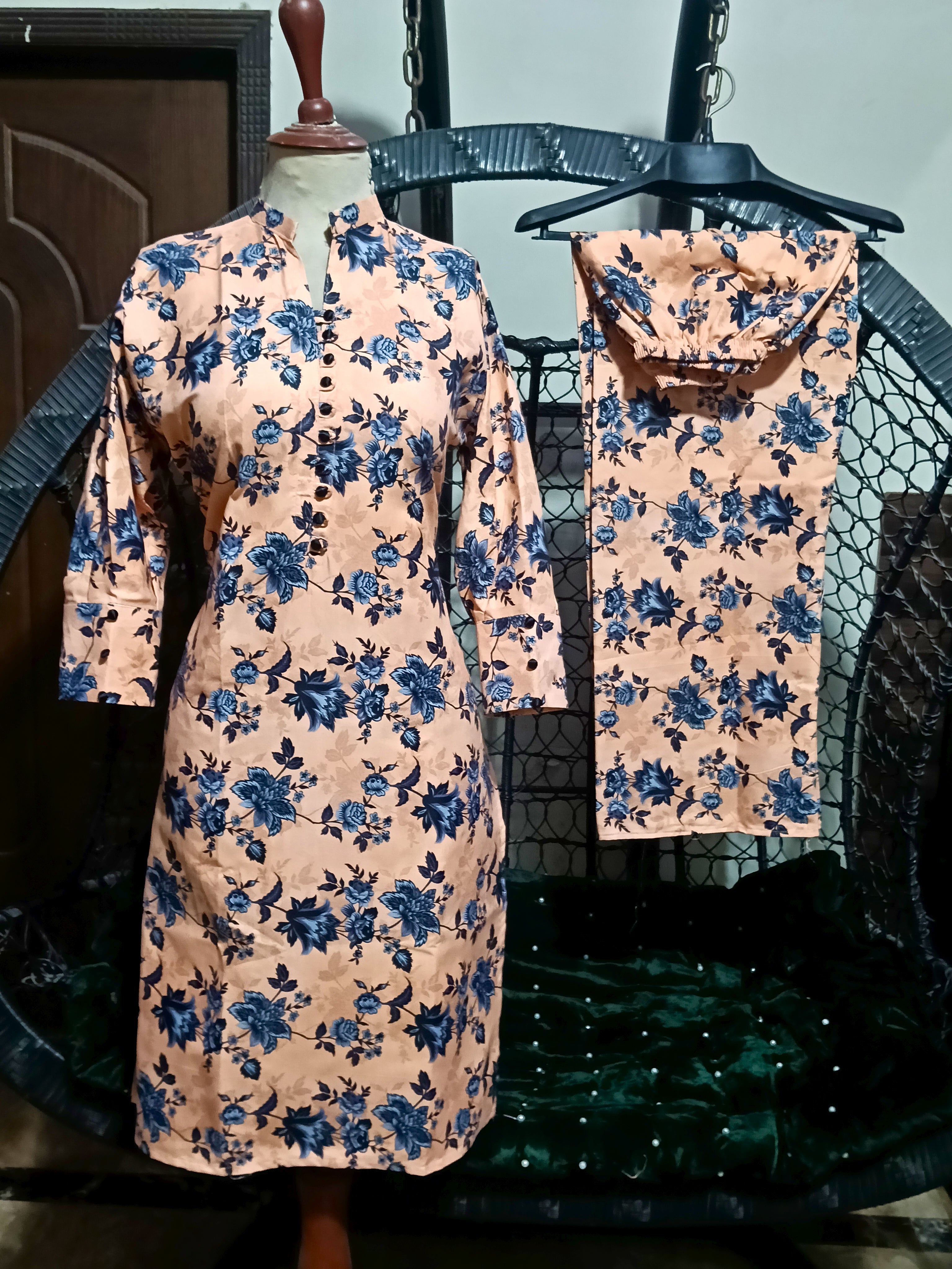 50%off Winter collection floral crystal khaddar 2p Long Length