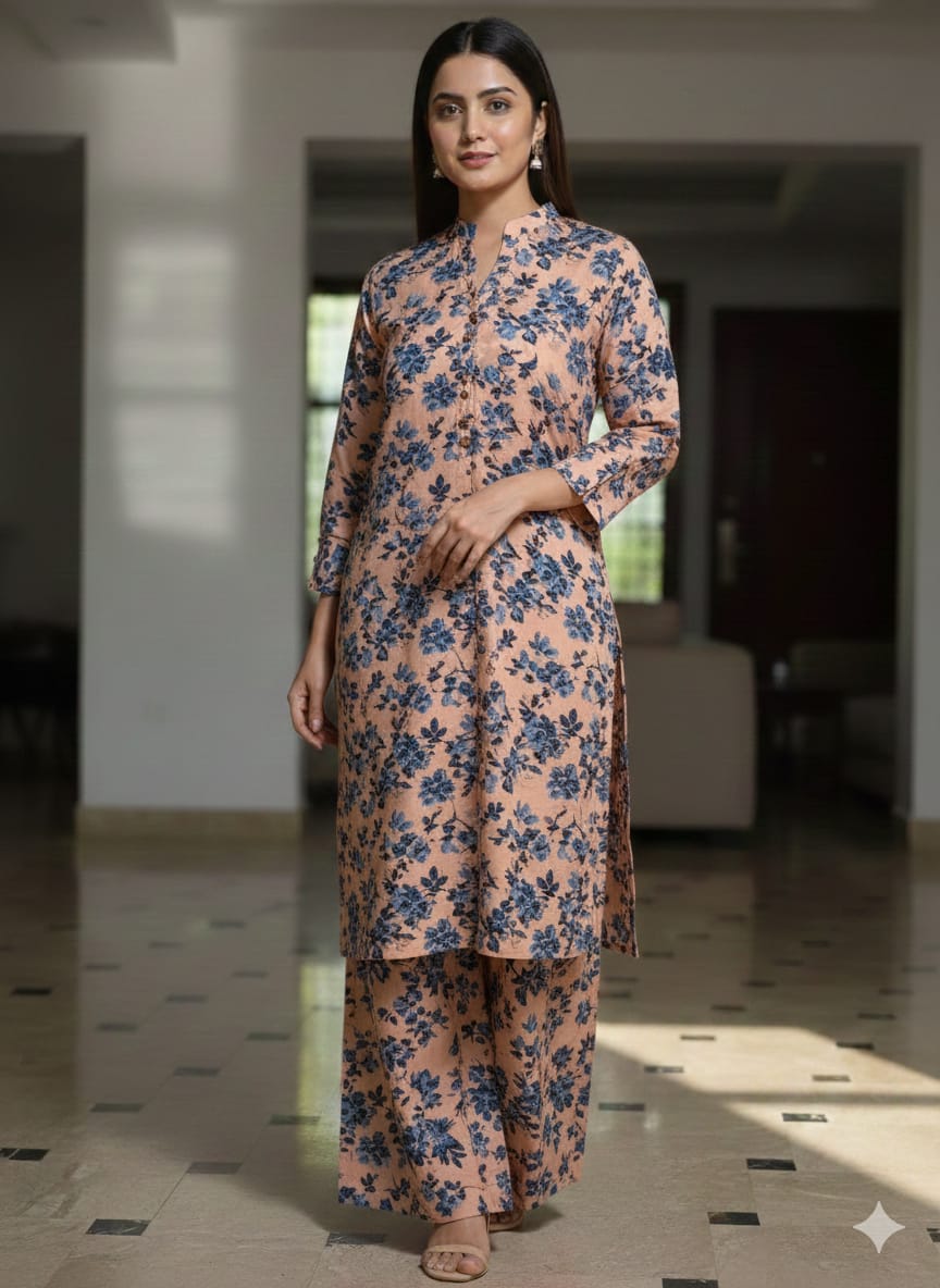 50%off Winter collection floral crystal khaddar 2p Long Length