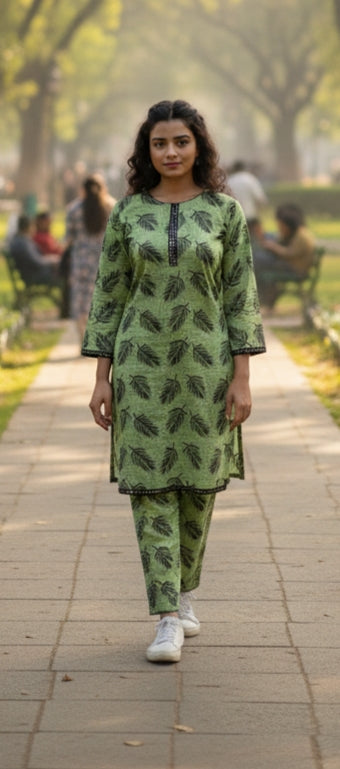 50% off Floral winter khaddar 2p Small and Medium with Lace work