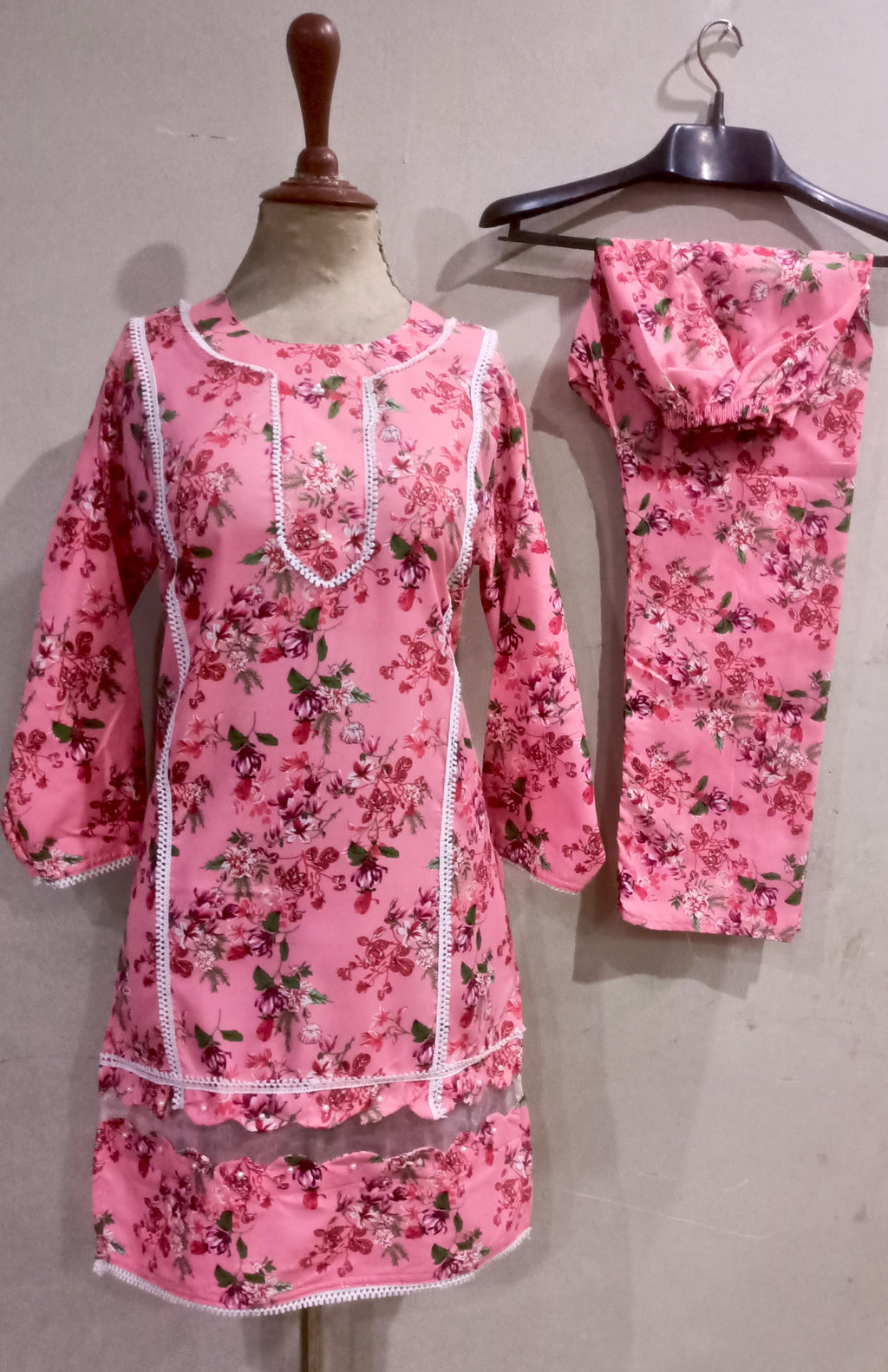 Floral –poly cotton digital print cutwork tishu pach Co-Ords 2Pc Set 🌸