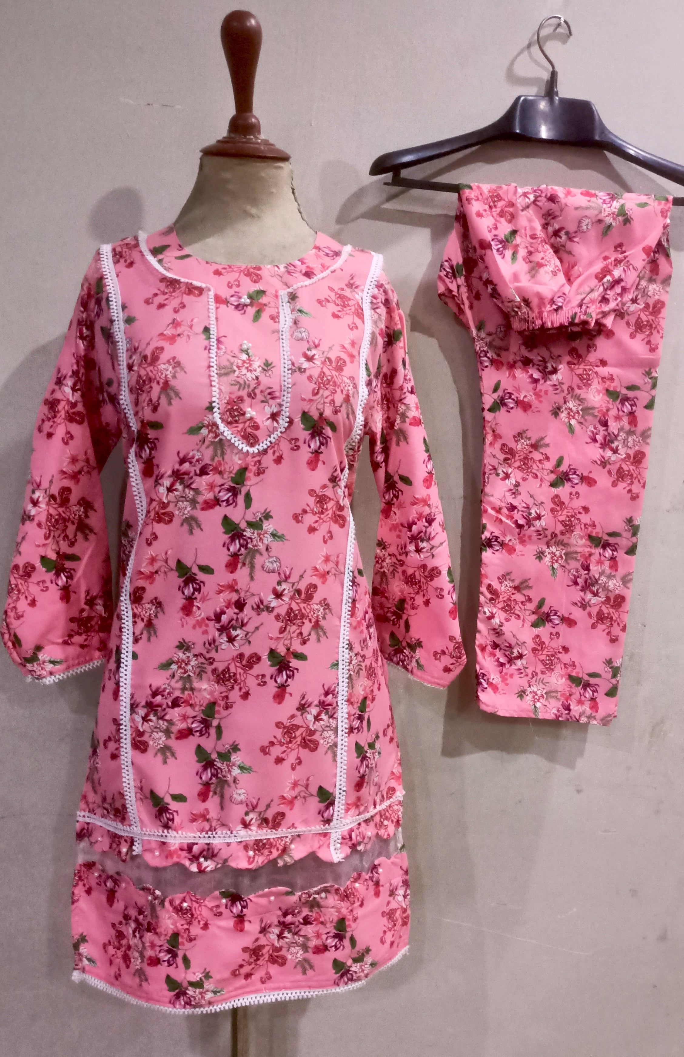 Floral –poly cotton digital print cutwork tishu pach Co-Ords 2Pc Set 🌸